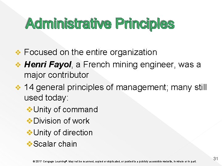 Focused on the entire organization v Henri Fayol, a French mining engineer, was a