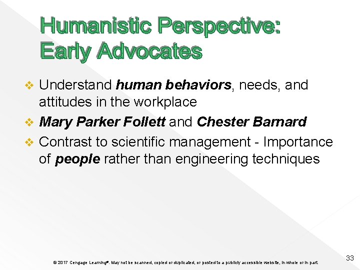 Understand human behaviors, needs, and attitudes in the workplace v Mary Parker Follett and