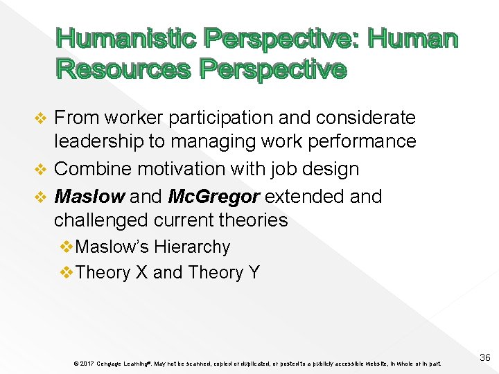 From worker participation and considerate leadership to managing work performance v Combine motivation with