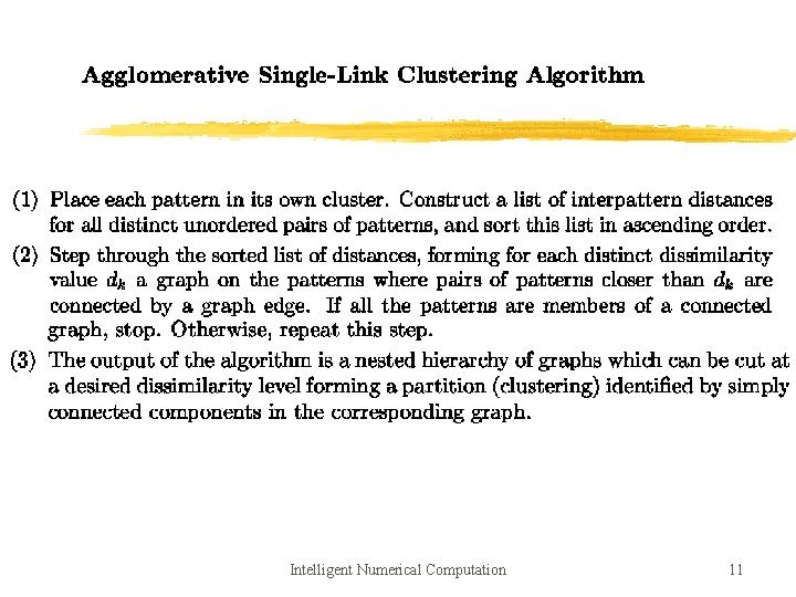 Intelligent Numerical Computation 11 