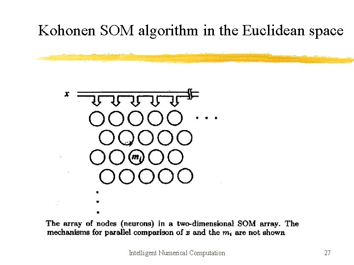 Kohonen SOM algorithm in the Euclidean space Intelligent Numerical Computation 27 