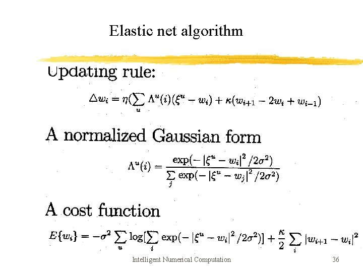 Elastic net algorithm Intelligent Numerical Computation 36 