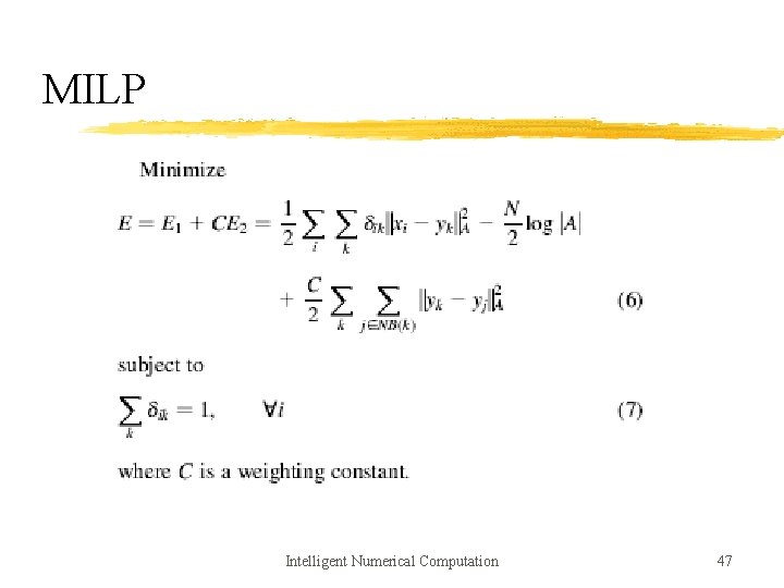 MILP Intelligent Numerical Computation 47 