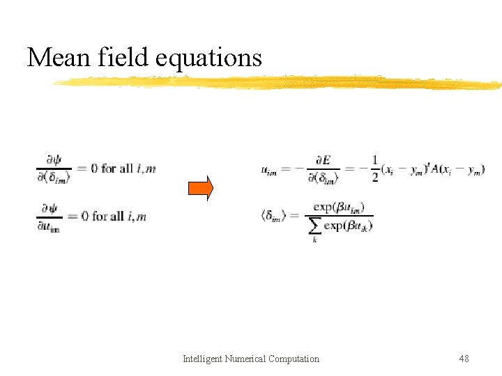 Mean field equations Intelligent Numerical Computation 48 
