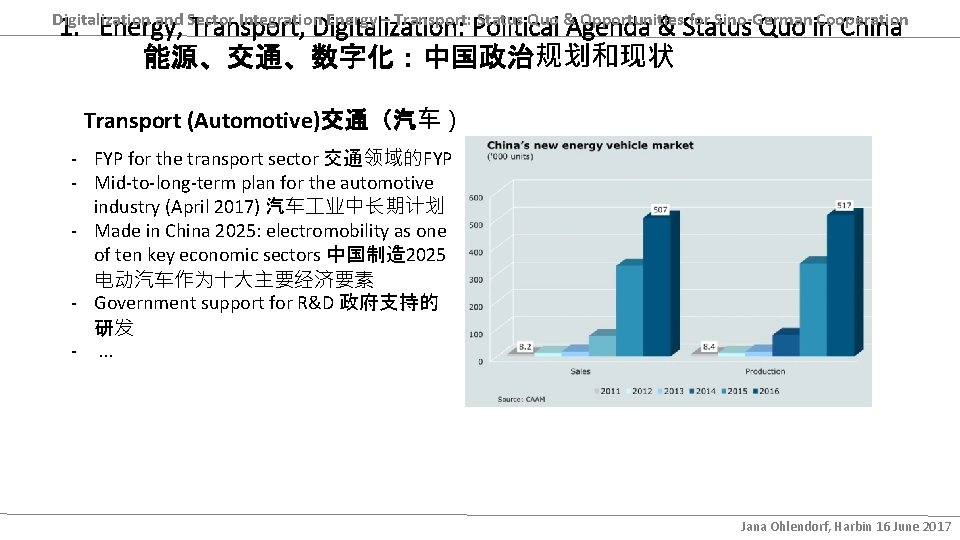 Digitalization and Sector Integration Energy – Transport: Status Quo & Opportunities for Sino-German Cooperation