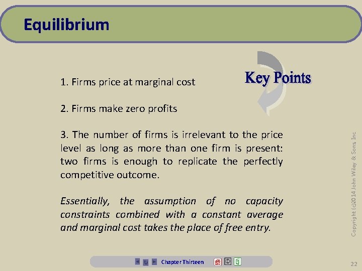 Equilibrium 1. Firms price at marginal cost 3. The number of firms is irrelevant