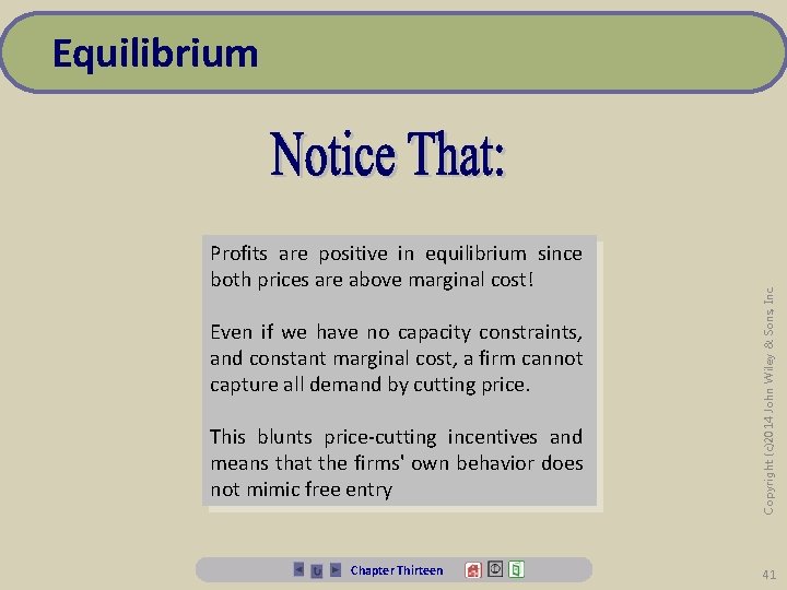 Profits are positive in equilibrium since both prices are above marginal cost! Even if