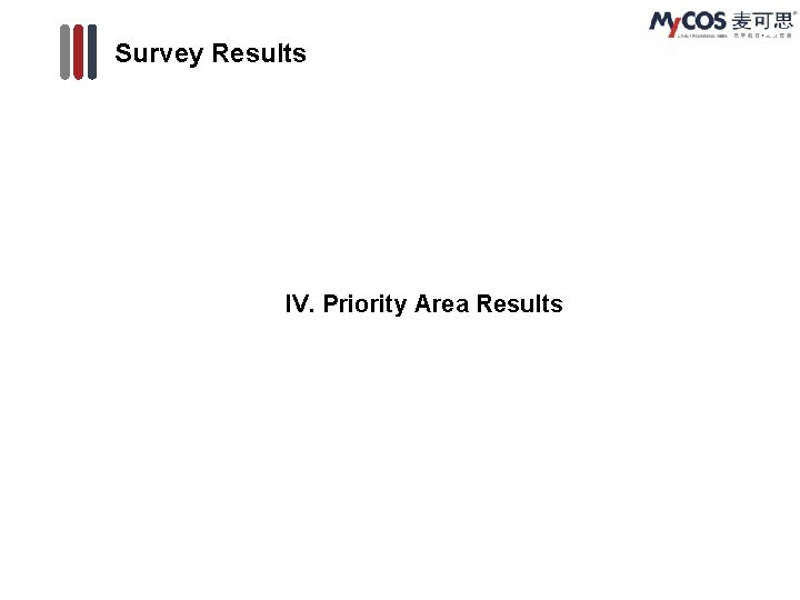 Survey Results IV. Priority Area Results 