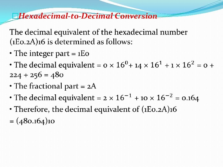 �Hexadecimal-to-Decimal Conversion 