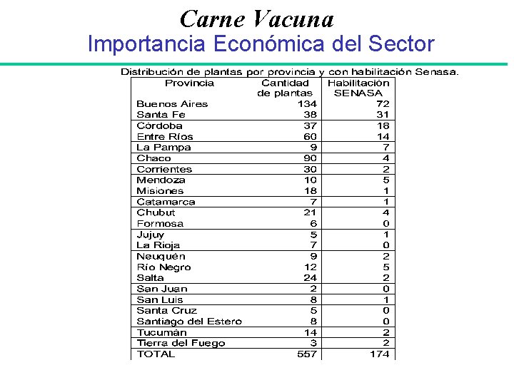 Carne Vacuna Importancia Económica del Sector 