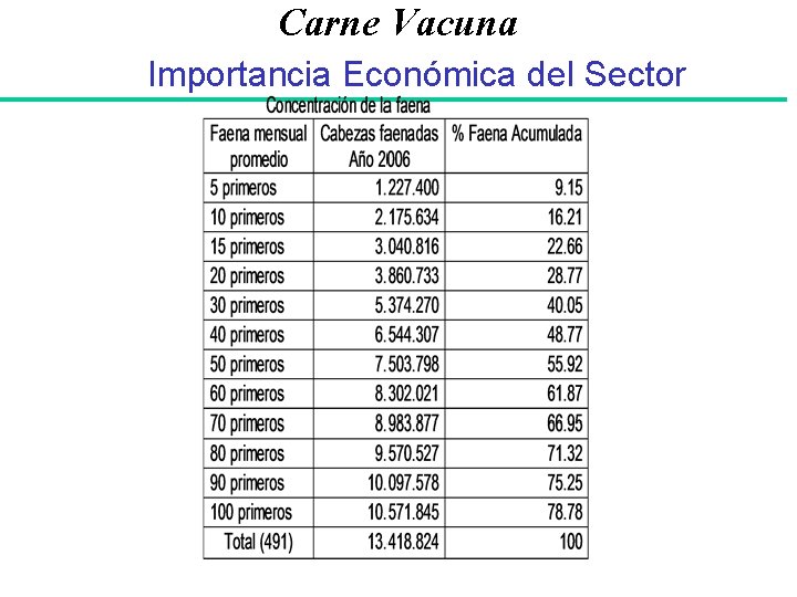 Carne Vacuna Importancia Económica del Sector 