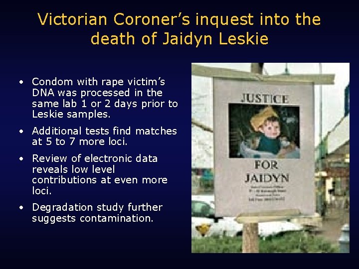 Victorian Coroner’s inquest into the death of Jaidyn Leskie • Condom with rape victim’s