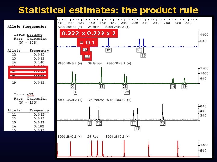 Statistical estimates: the product rule 0. 222 x 2 = 0. 1 