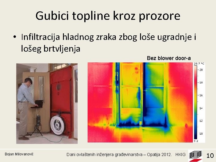 Gubici topline kroz prozore • Infiltracija hladnog zraka zbog loše ugradnje i lošeg brtvljenja