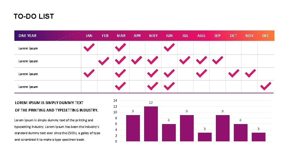 TO-DO LIST ONE YEAR JAN FEB MAR APR MAY JUN JUL AUG SEP OCT