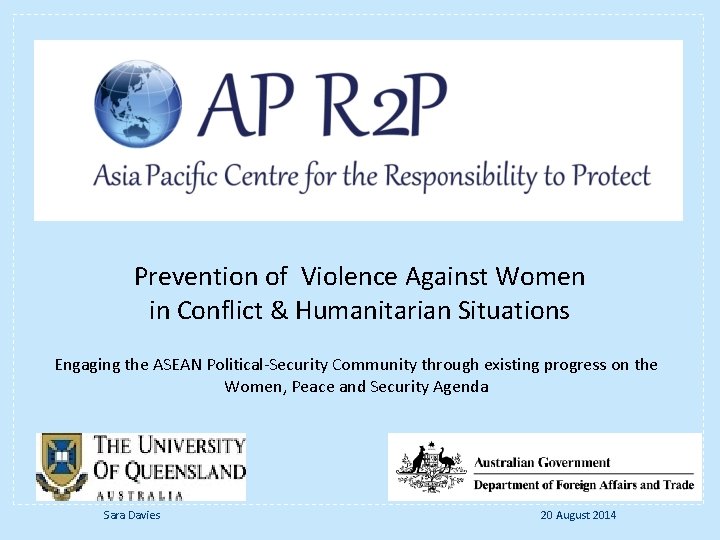 Prevention of Violence Against Women in Conflict Humanitarian
