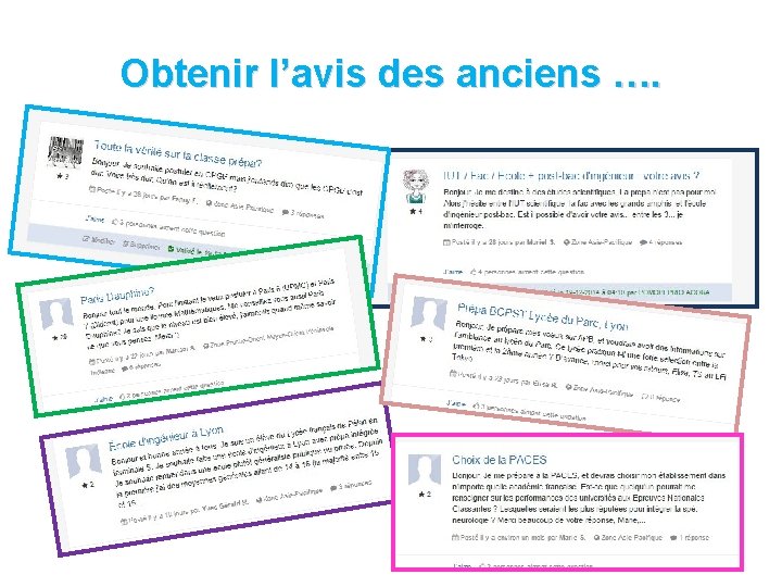 Obtenir l’avis des anciens …. 