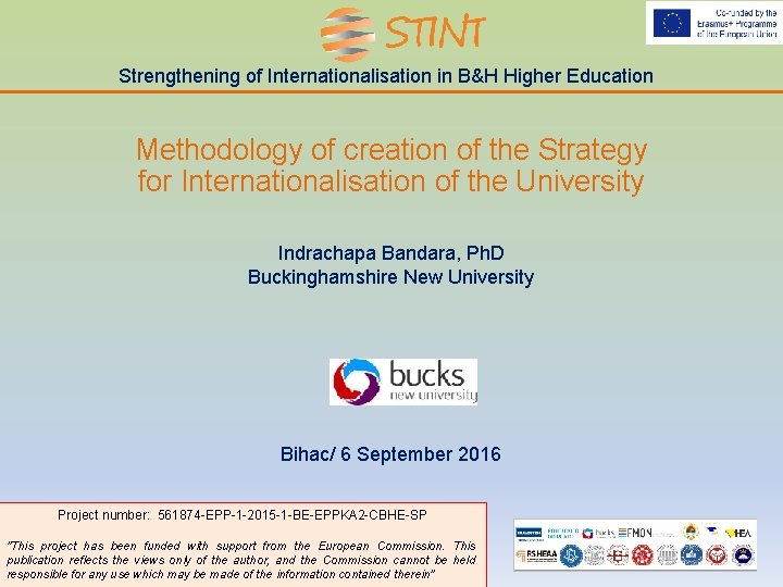Strengthening of Internationalisation in B&H Higher Education Methodology of creation of the Strategy for