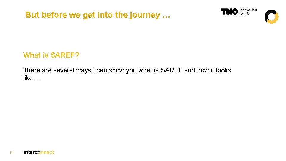 But before we get into the journey … What is SAREF? There are several