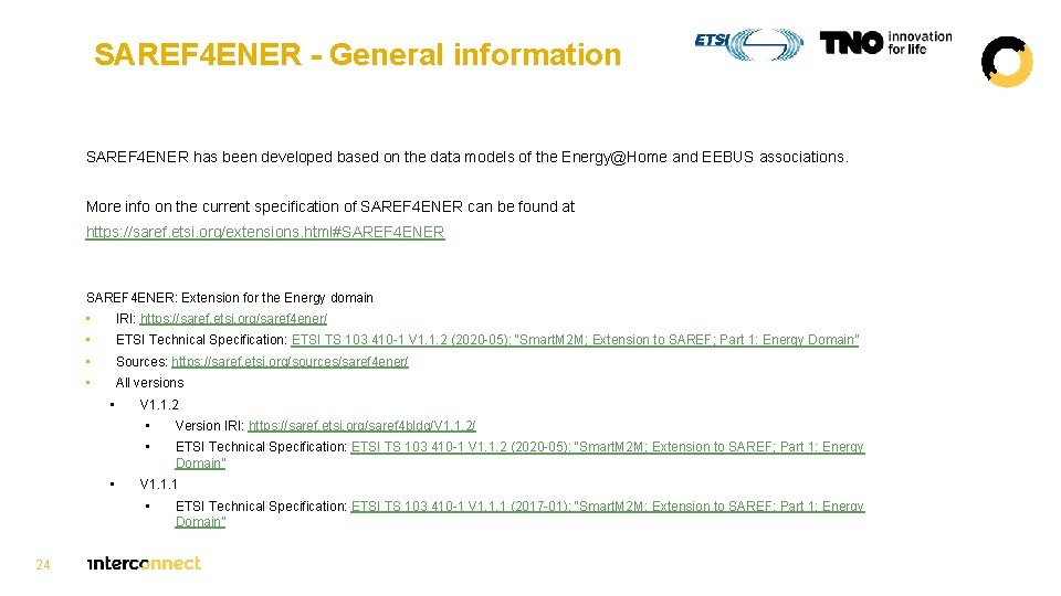 SAREF 4 ENER - General information SAREF 4 ENER has been developed based on