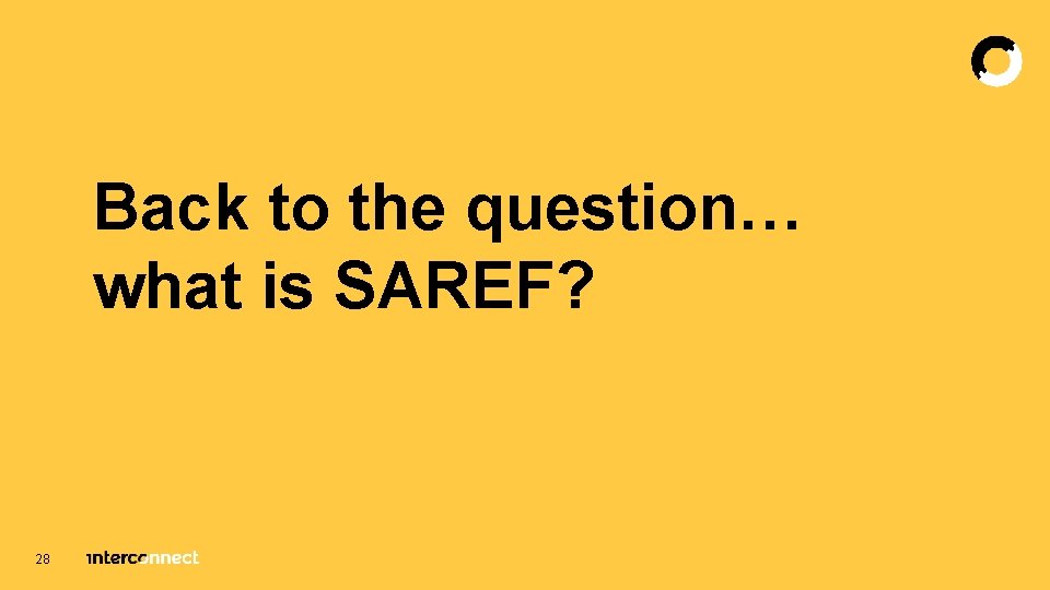 Back to the question… what is SAREF? 28 