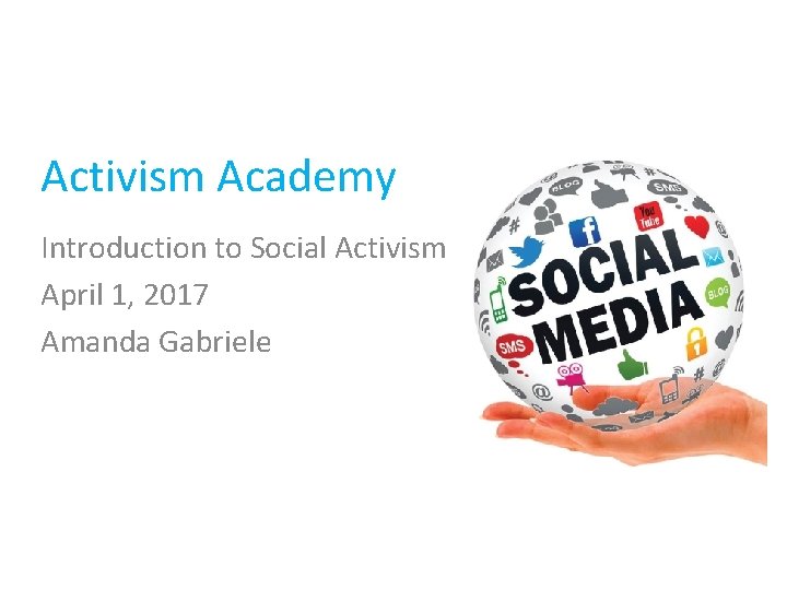 Activism Academy Introduction to Social Activism April 1, 2017 Amanda Gabriele 