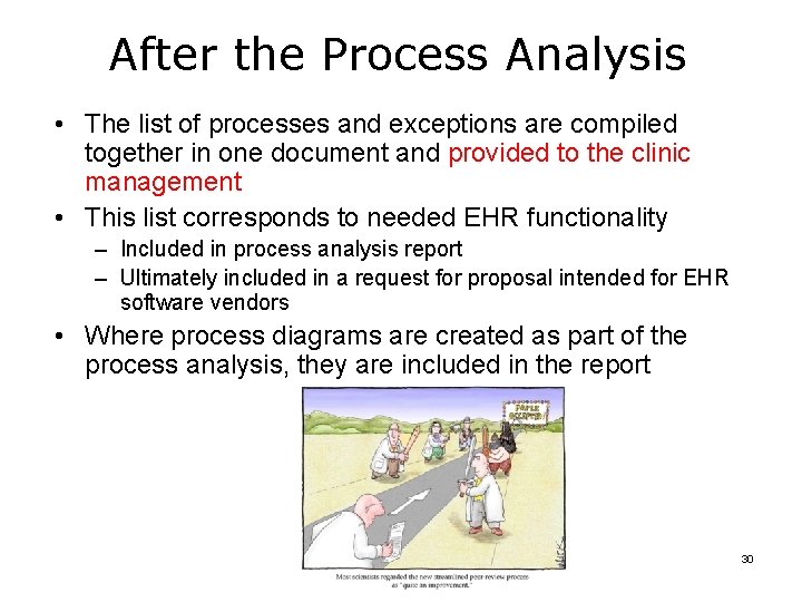 After the Process Analysis • The list of processes and exceptions are compiled together