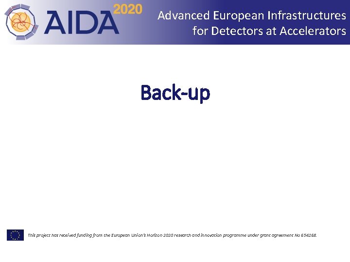 Advanced European Infrastructures for Detectors at Accelerators Back-up This project has received funding from