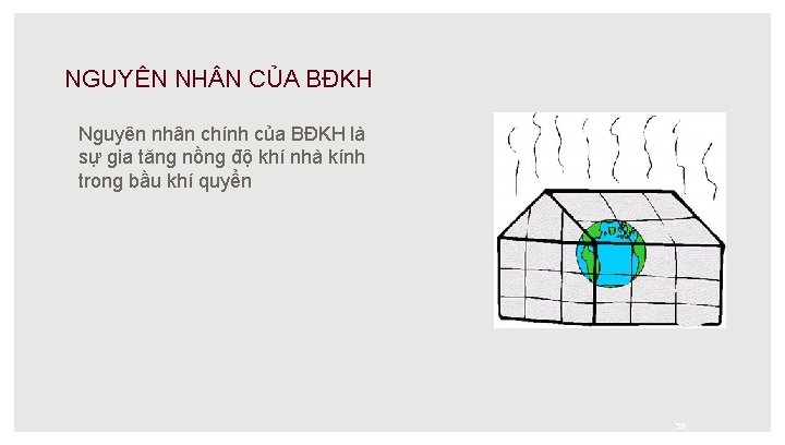 NGUYÊN NH N CỦA BĐKH Nguyên nhân chính của BĐKH là sự gia tăng