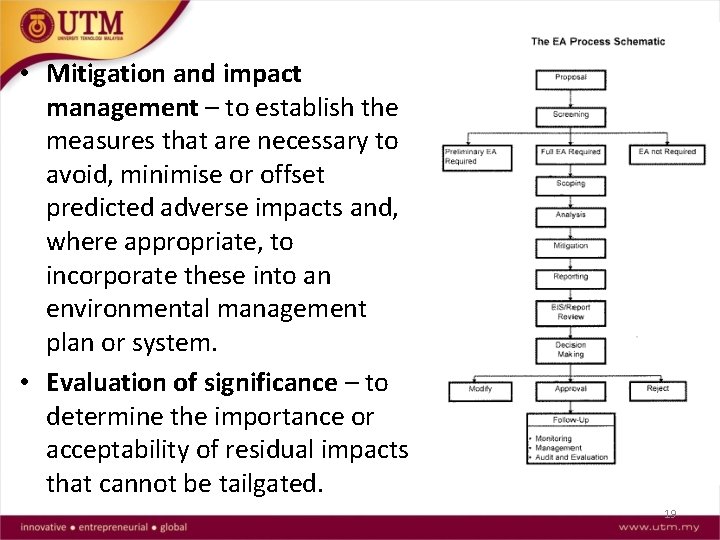  • Mitigation and impact management – to establish the measures that are necessary