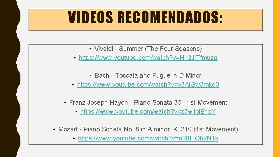 VIDEOS RECOMENDADOS: • Vivaldi - Summer (The Four Seasons) • https: //www. youtube. com/watch?