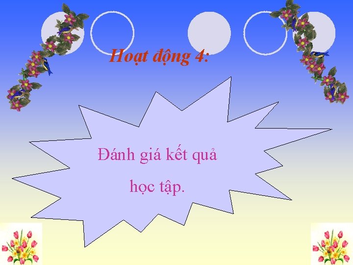 Hoạt động 4: Đánh giá kết quả học tập. 