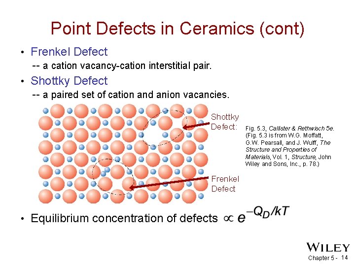 Point Defects in Ceramics (cont) • Frenkel Defect -- a cation vacancy-cation interstitial pair.