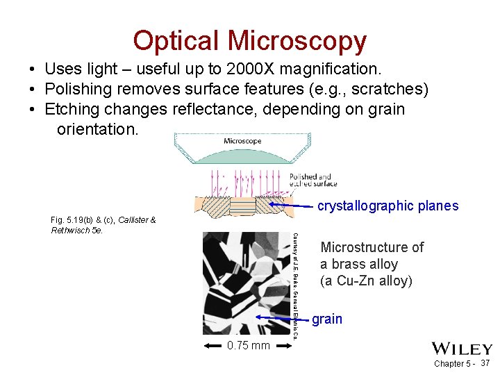 Optical Microscopy • Uses light – useful up to 2000 X magnification. • Polishing