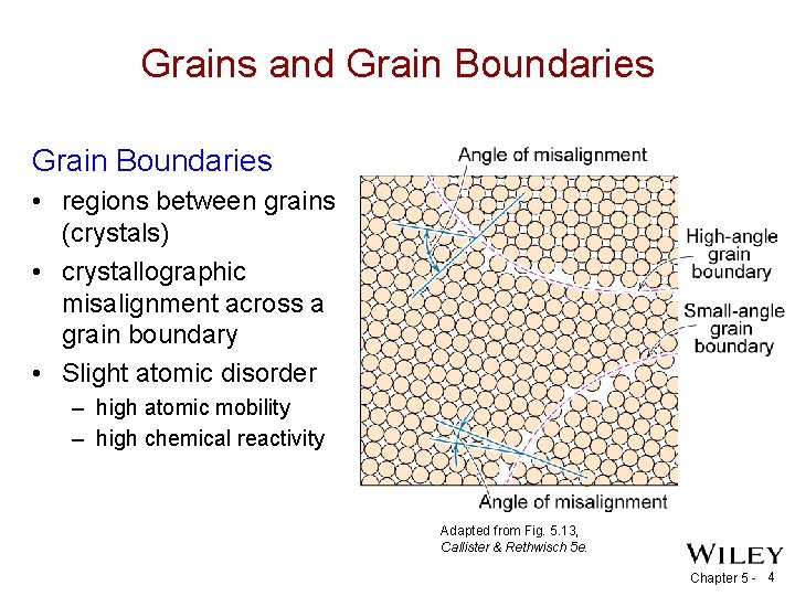 Grains and Grain Boundaries • regions between grains (crystals) • crystallographic misalignment across a