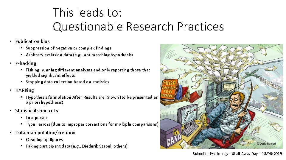 This leads to: Questionable Research Practices • Publication bias • Suppression of negative or