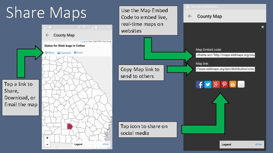 Share Maps Use the Map Embed Code to embed live, real-time maps on websites