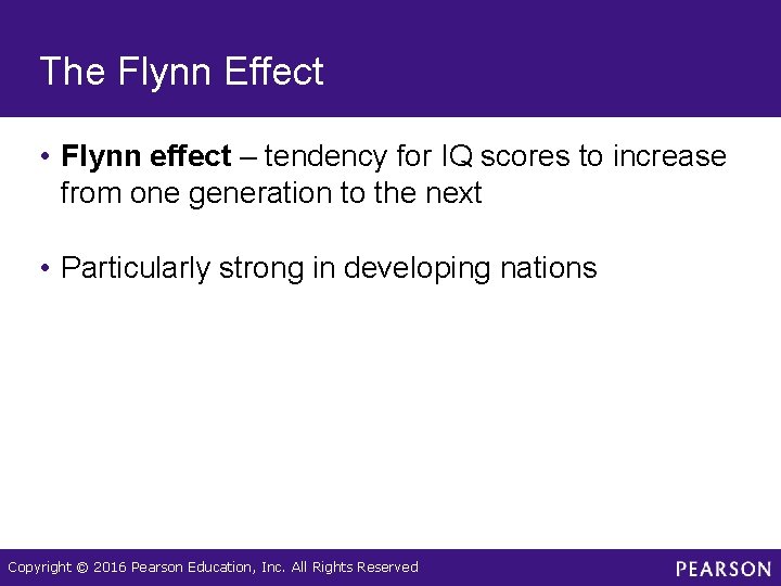 The Flynn Effect • Flynn effect – tendency for IQ scores to increase from The Flynn Effect • Flynn effect – tendency for IQ scores to increase from