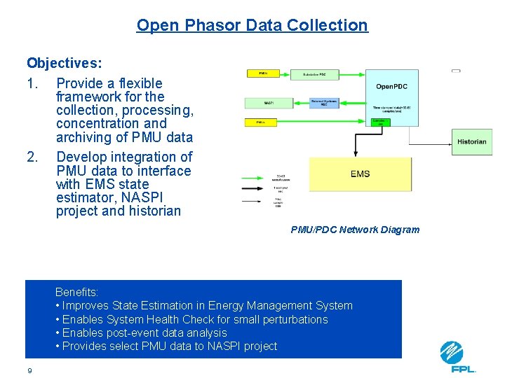 Open Phasor Data Collection Objectives: 1. Provide a flexible framework for the collection, processing,
