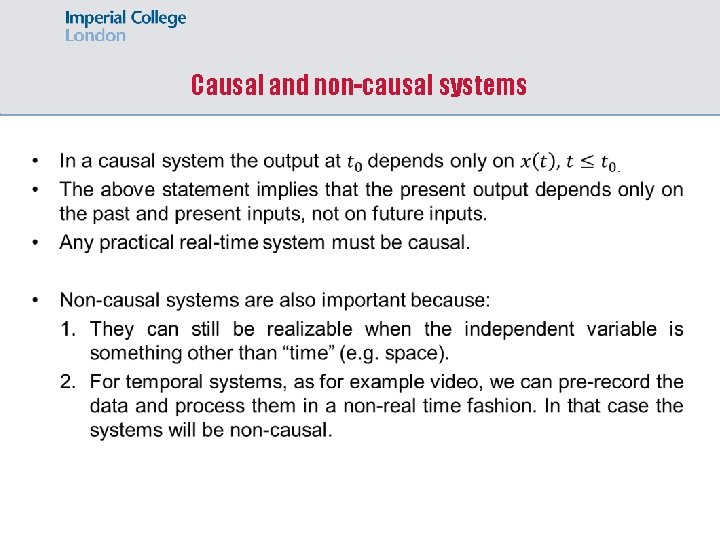 Causal and non-causal systems 