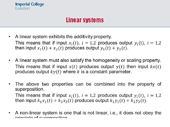 Linear systems 