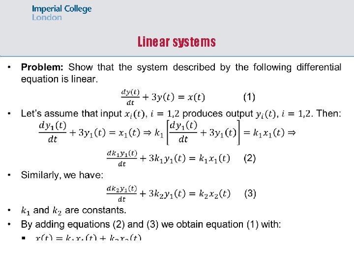 Linear systems 