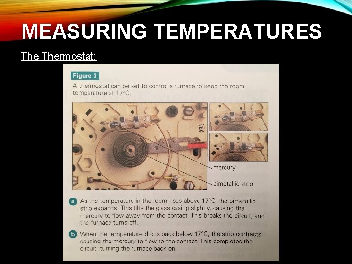 MEASURING TEMPERATURES: Thermostat: MEASURING TEMPERATURES: Thermostat: