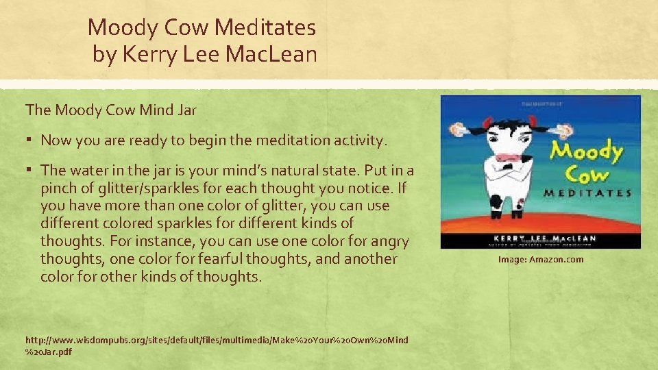 Moody Cow Meditates by Kerry Lee Mac. Lean The Moody Cow Mind Jar ▪