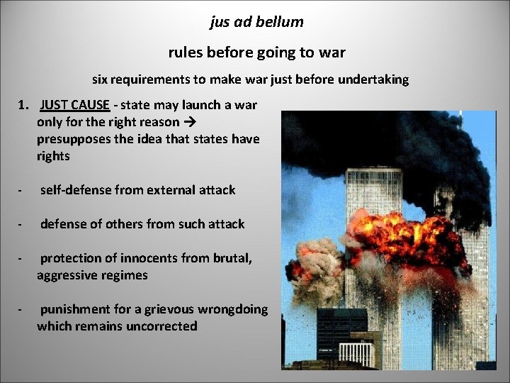 jus ad bellum rules before going to war six requirements to make war just