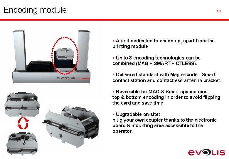 Encoding module 10 § A unit dedicated to encoding, apart from the printing module