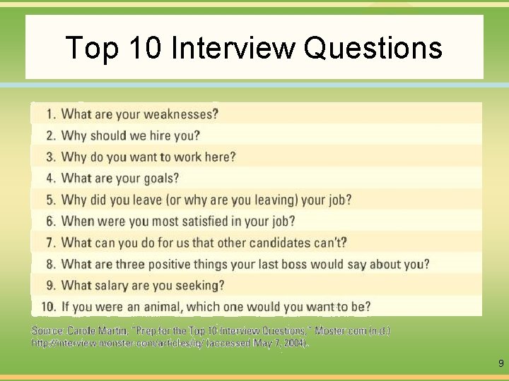 Top 10 Interview Questions 9 