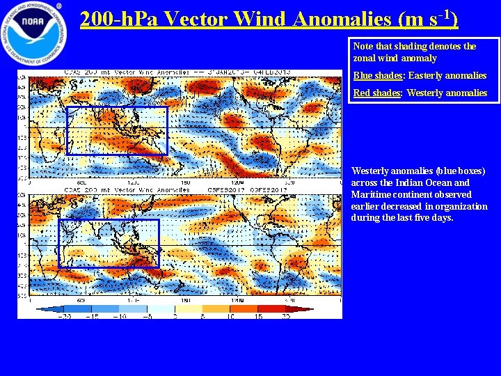 200 -h. Pa Vector Wind Anomalies (m s-1) Note that shading denotes the zonal