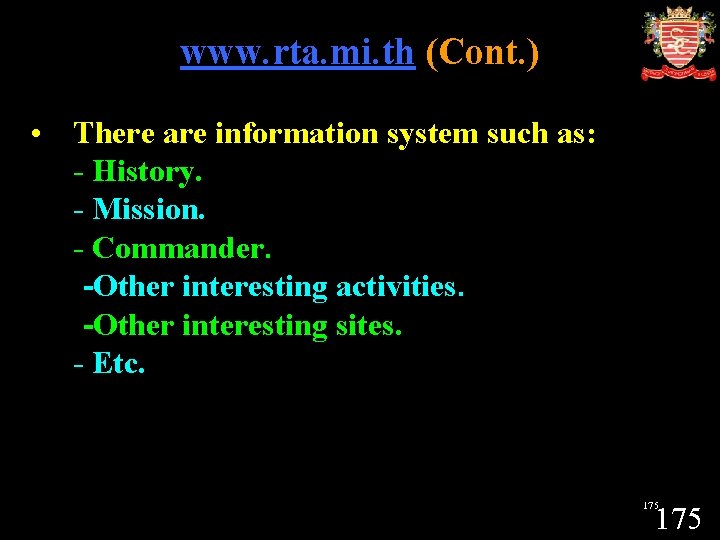 www. rta. mi. th (Cont. ) • There are information system such as: -