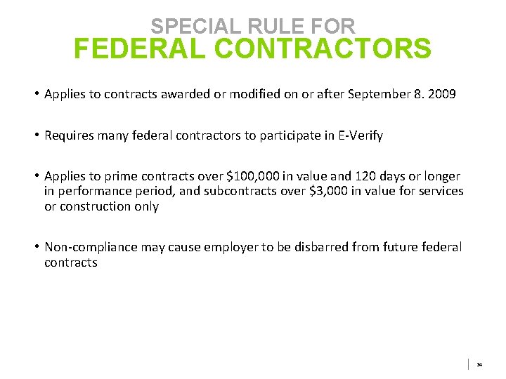 SPECIAL RULE FOR FEDERAL CONTRACTORS • Applies to contracts awarded or modified on or SPECIAL RULE FOR FEDERAL CONTRACTORS • Applies to contracts awarded or modified on or